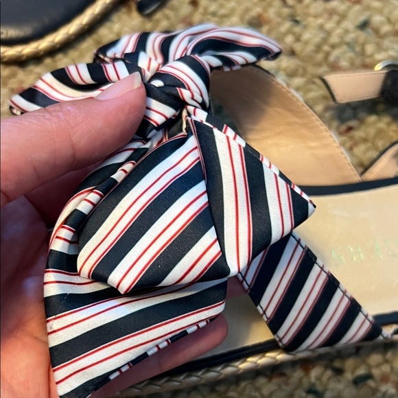 Jack Rogers Navy and Red Sandals with Striped Bow - Picture 5 of 8